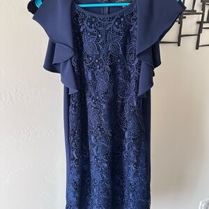 Elegant Navy Lace Dress